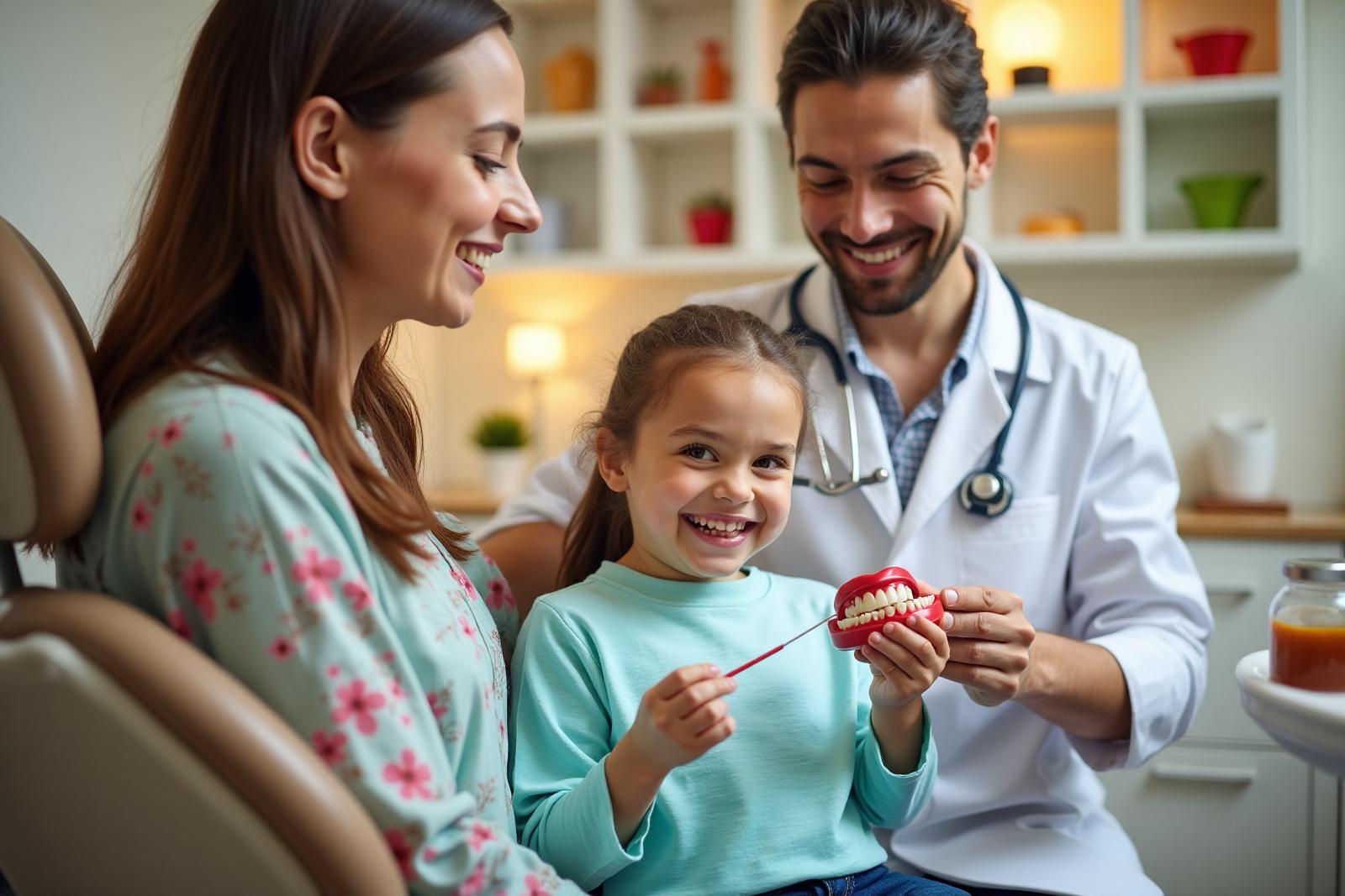 Première visite dentaire pour enfants dans une clinique accueillante à Sainte-Marthe